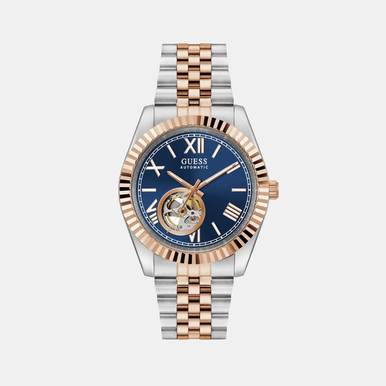 Guess Dress Men Automatic Blue Dial Analog Recycled Steel Watch GW0984G5