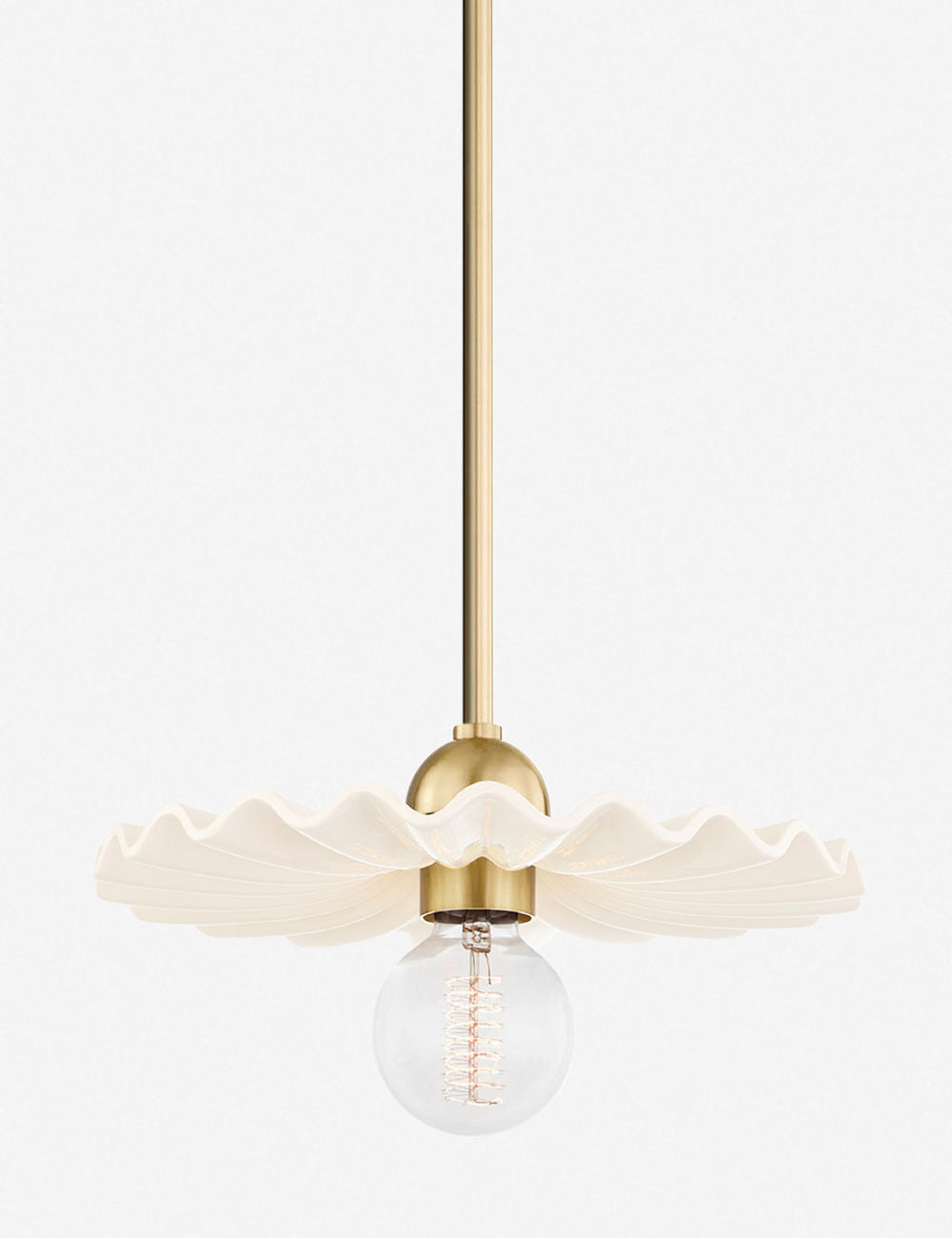 Lulu and Georgia Madrona Pendant Light – White and Brass
