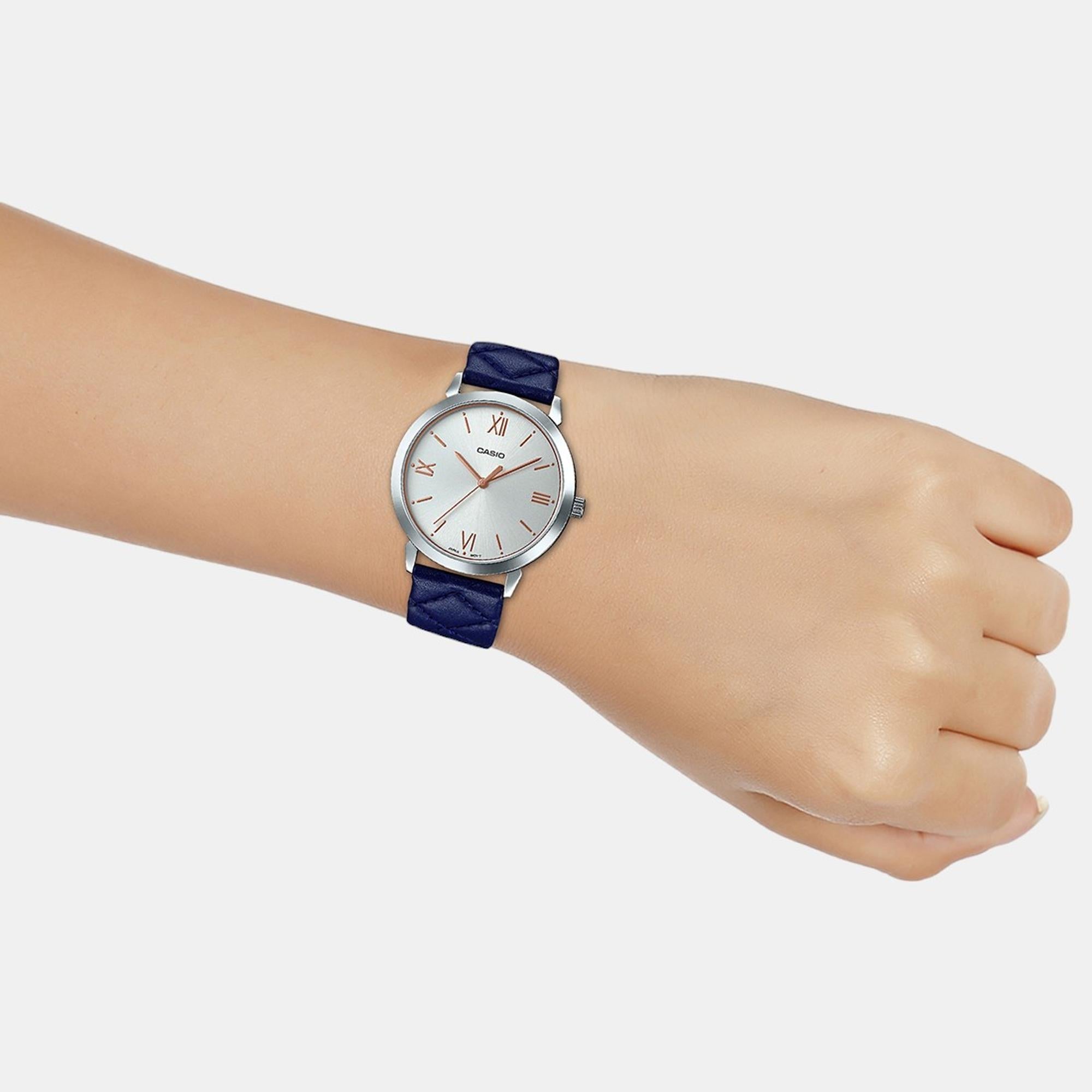 Casio Enticer Women Quartz Silver Dial Analog Leather Watch A1482 - view 6