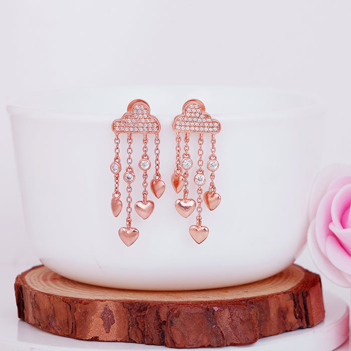 GIVA Jewellery Rose Gold Cloud of Love Earrings - view 2