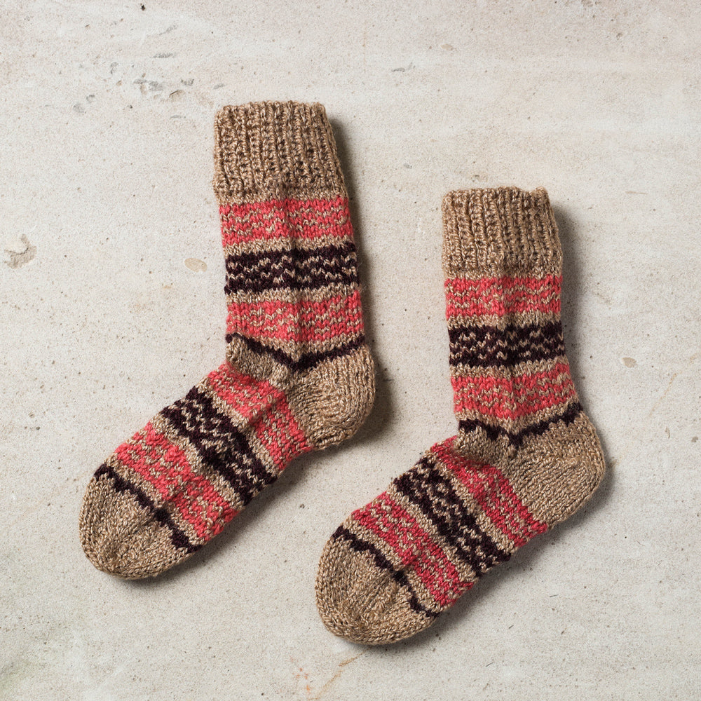 KILMORA Brown - Kumaun Hand Knitted Woolen Socks - Kids