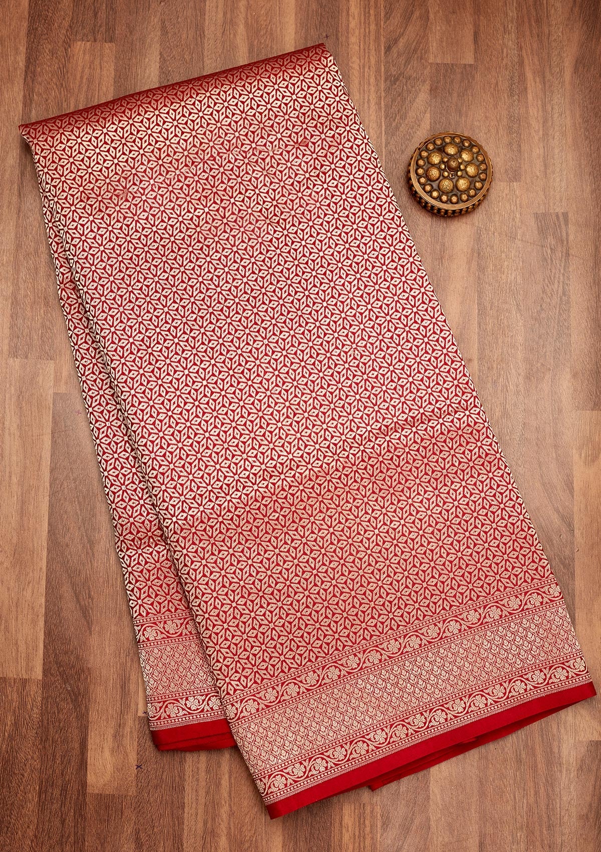 Koskii Maroon Zariwork Pure Silk Saree – Women's