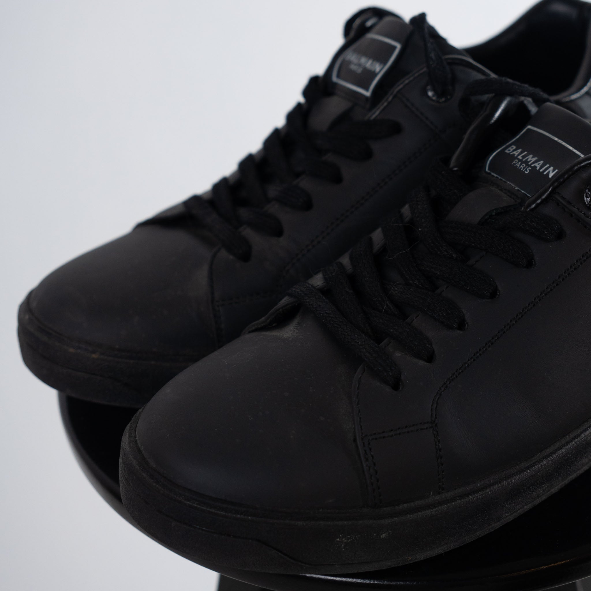 Balmain B-Court Trainers In Calfskin – Multi - view 2