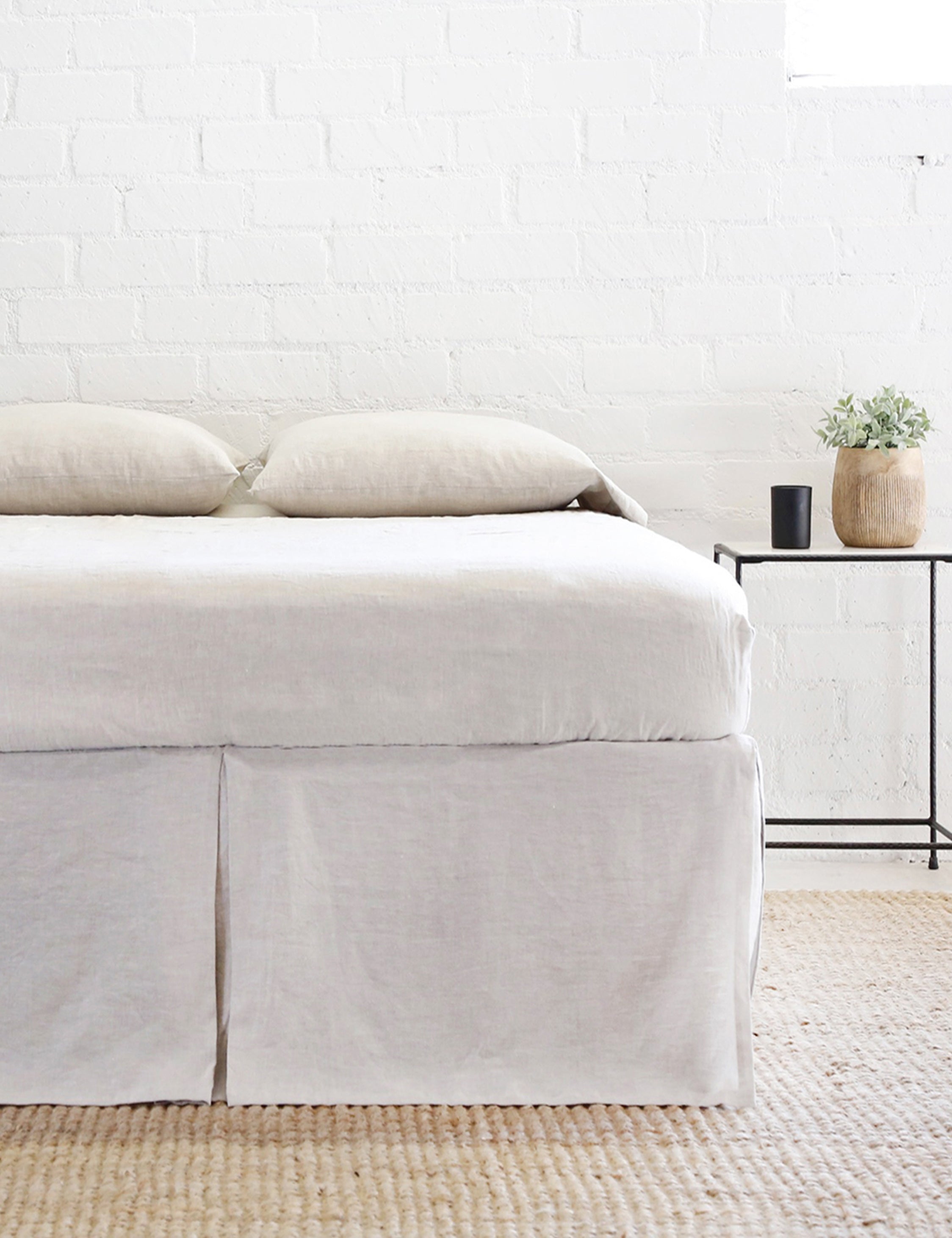 Lulu and Georgia Pleated Linen Bed Skirt by Pom Pom at Home - view 2