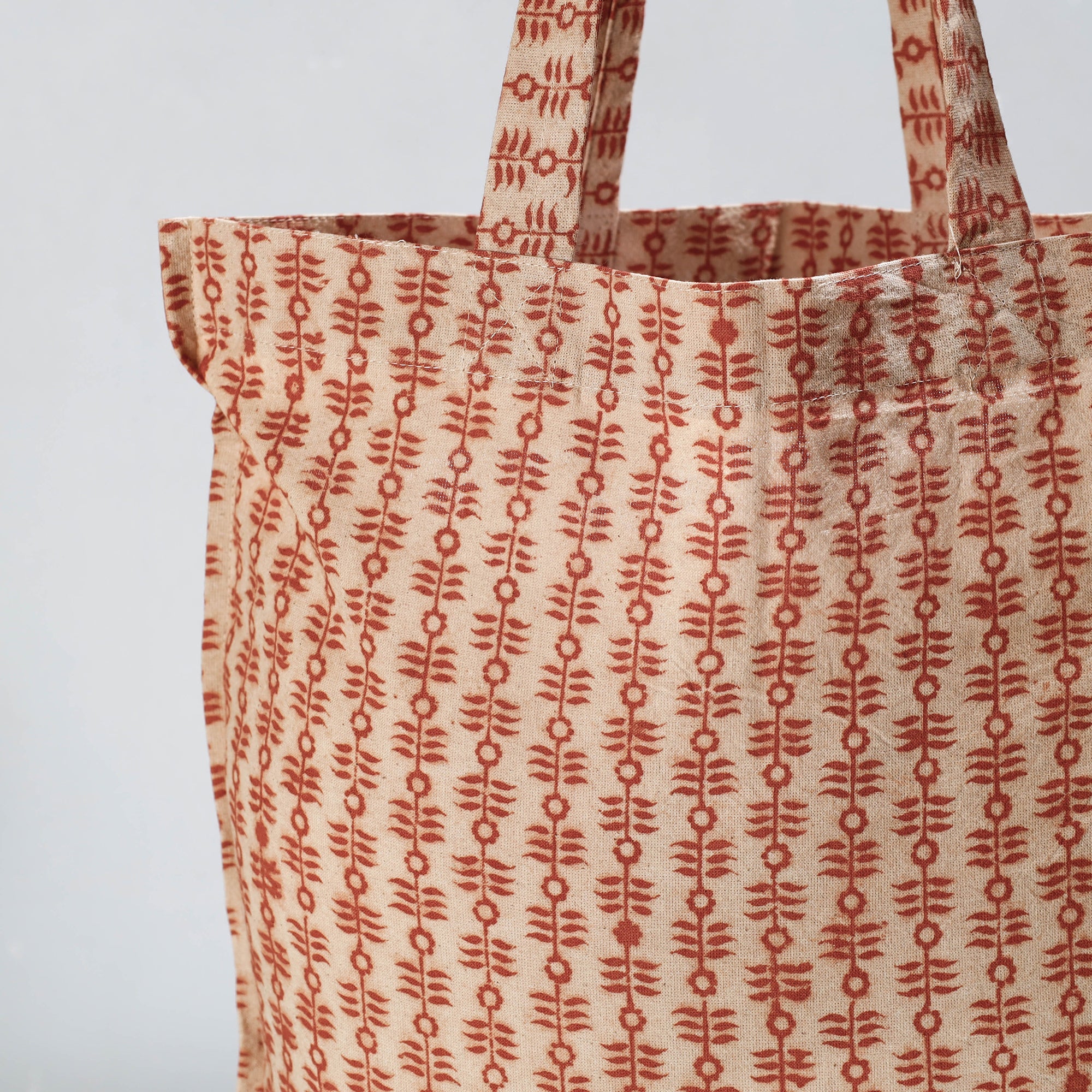 PITCHUKA SRINIVAS KALAMKARI PEDANA Brown - Pedana Kalamkari Block Printed Cotton Shopping Bag - view 2