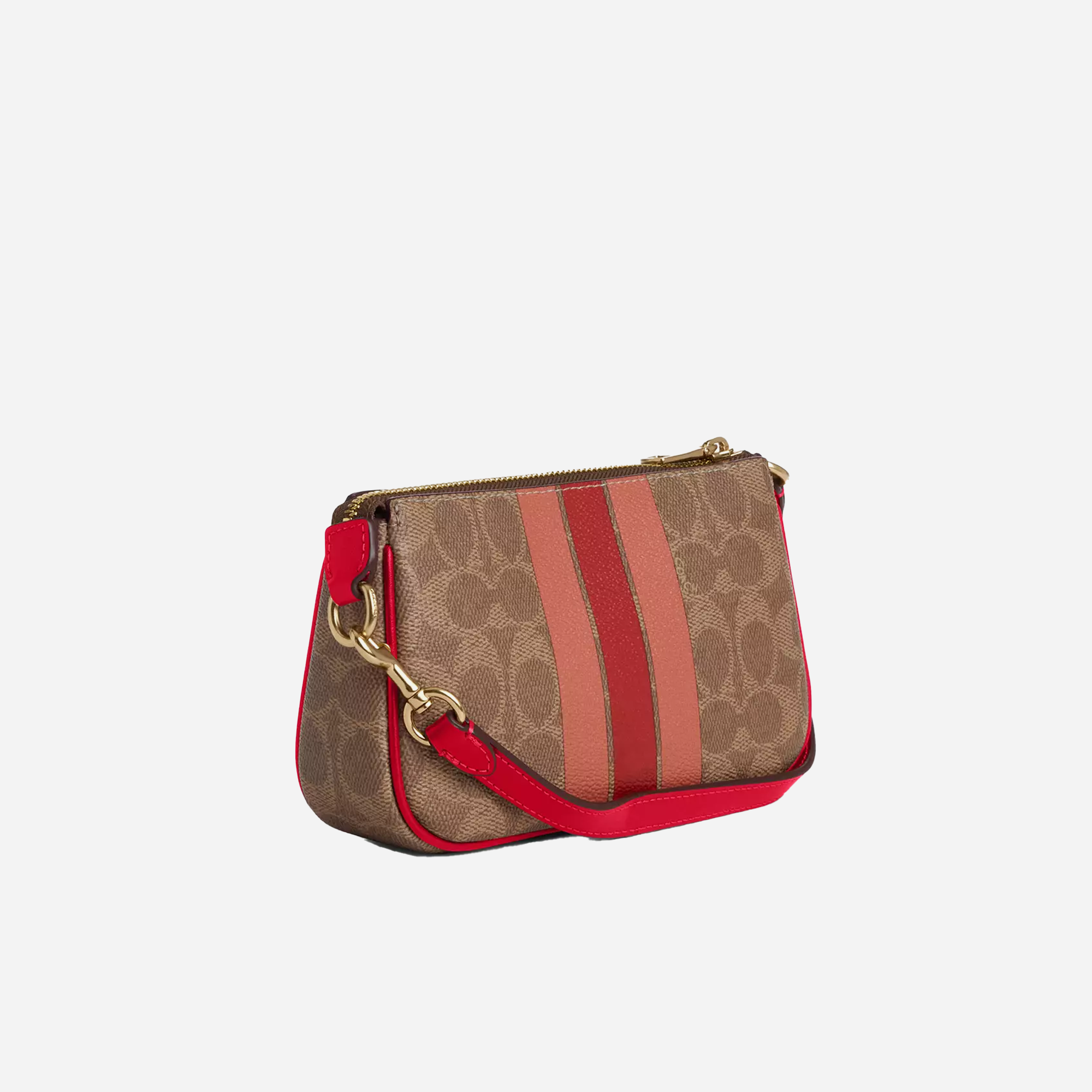 COACH Nolita 19 In Signature Canvas With Stripe Gold/Tan Multi - view 2