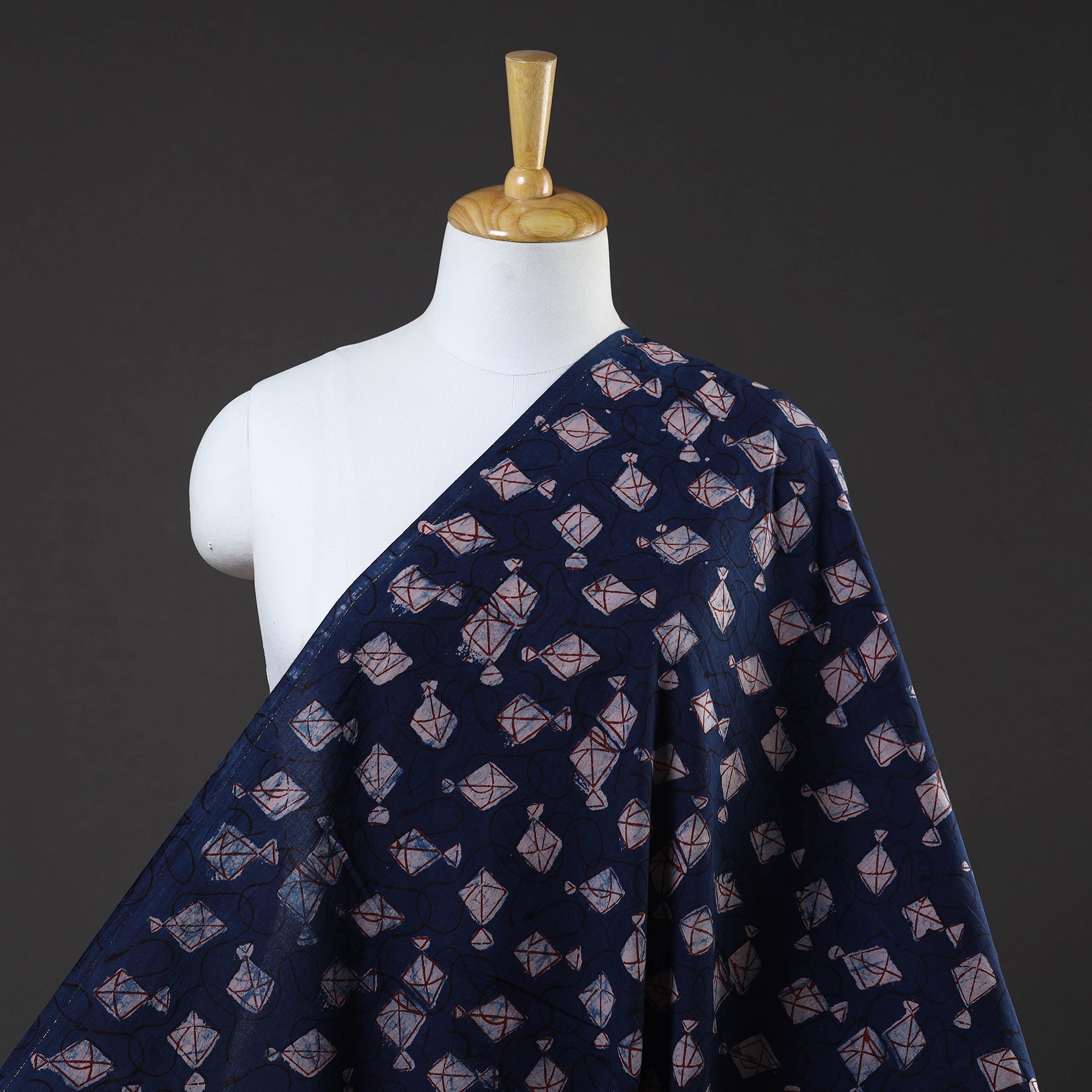 BINDAAS UNLIMITED Blue - Bindaas Hand Block Print Cotton Natural Dyed Fabric 03