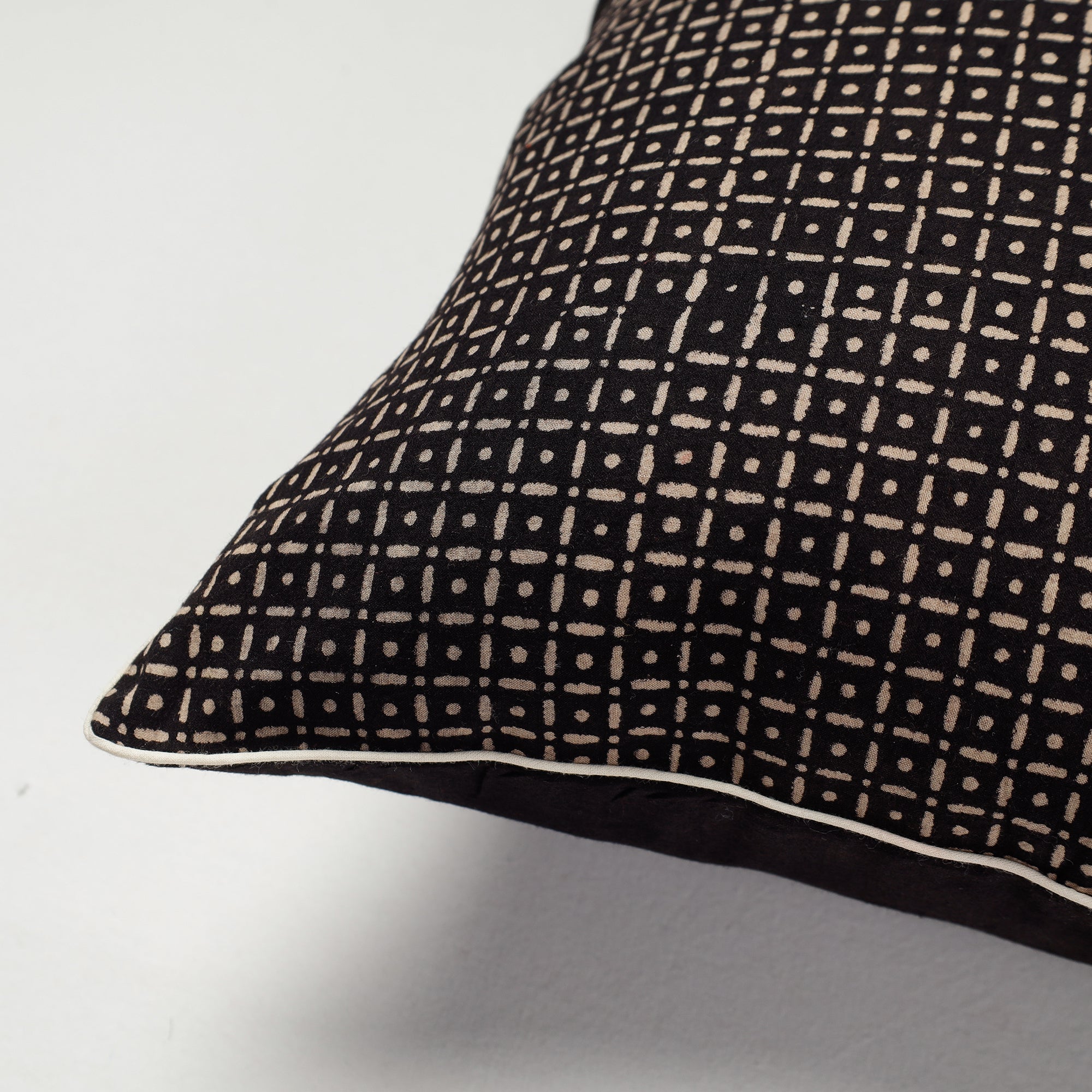 AJRAKH BY SUFIYAN ISMAIL KHATRI Black - Kutch Embroidery Ajrakh Cotton Cushion Cover (16 x 16 in) - view 2