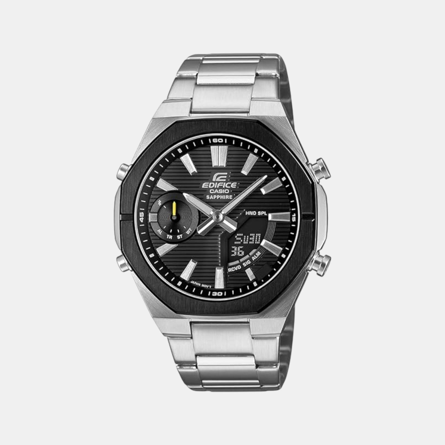 Casio Edifice Men Quartz Black Dial Analog-Digital Stainless Steel Watch ED651