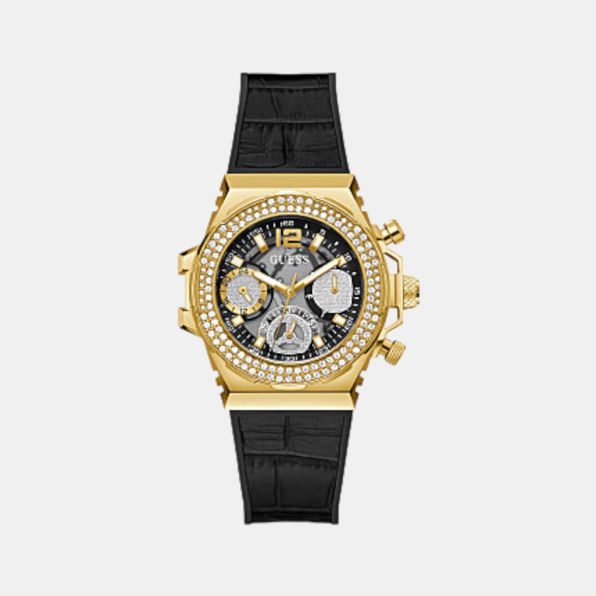 Guess Fusion Women Quartz Black Dial Chronograph Silicone Watch GW0553L4