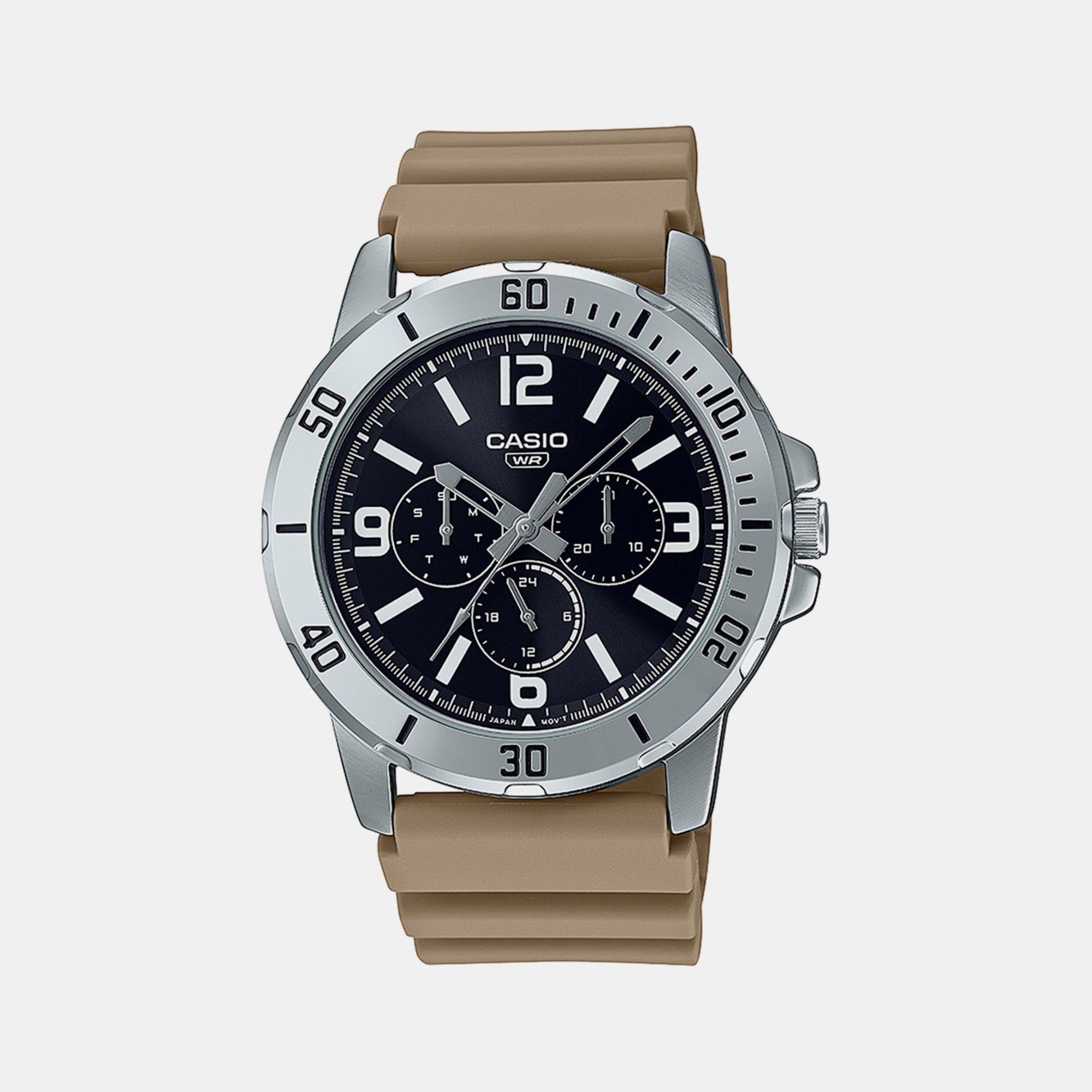 Casio Enticer Men Quartz Black Dial Chronograph Resin Watch A2145