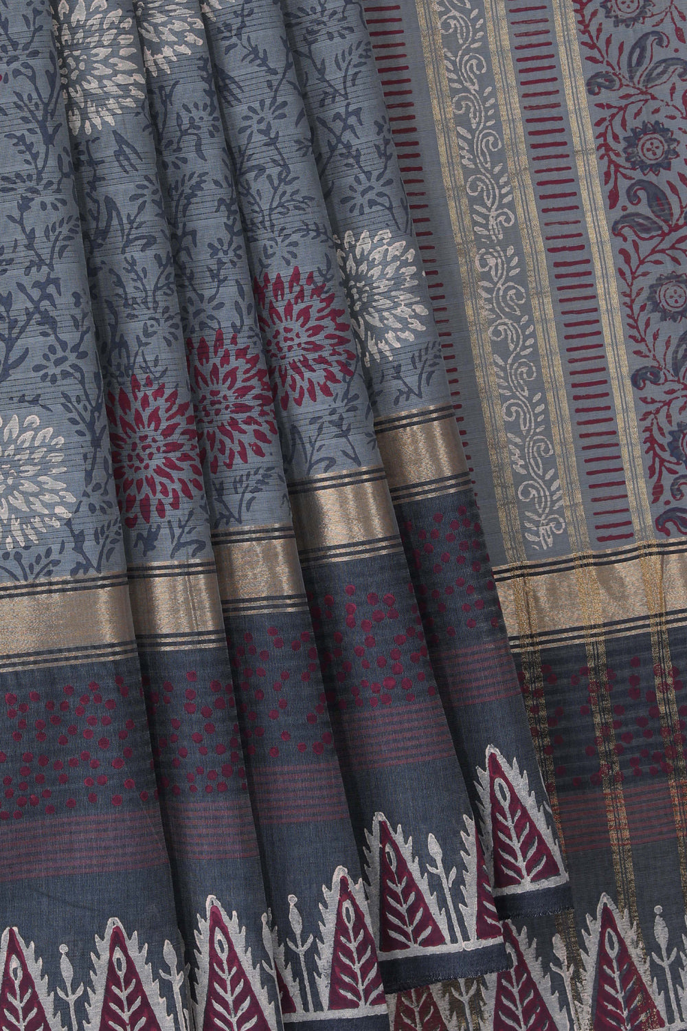 Kalanjali Ethnics Hand block printed cotton saree
