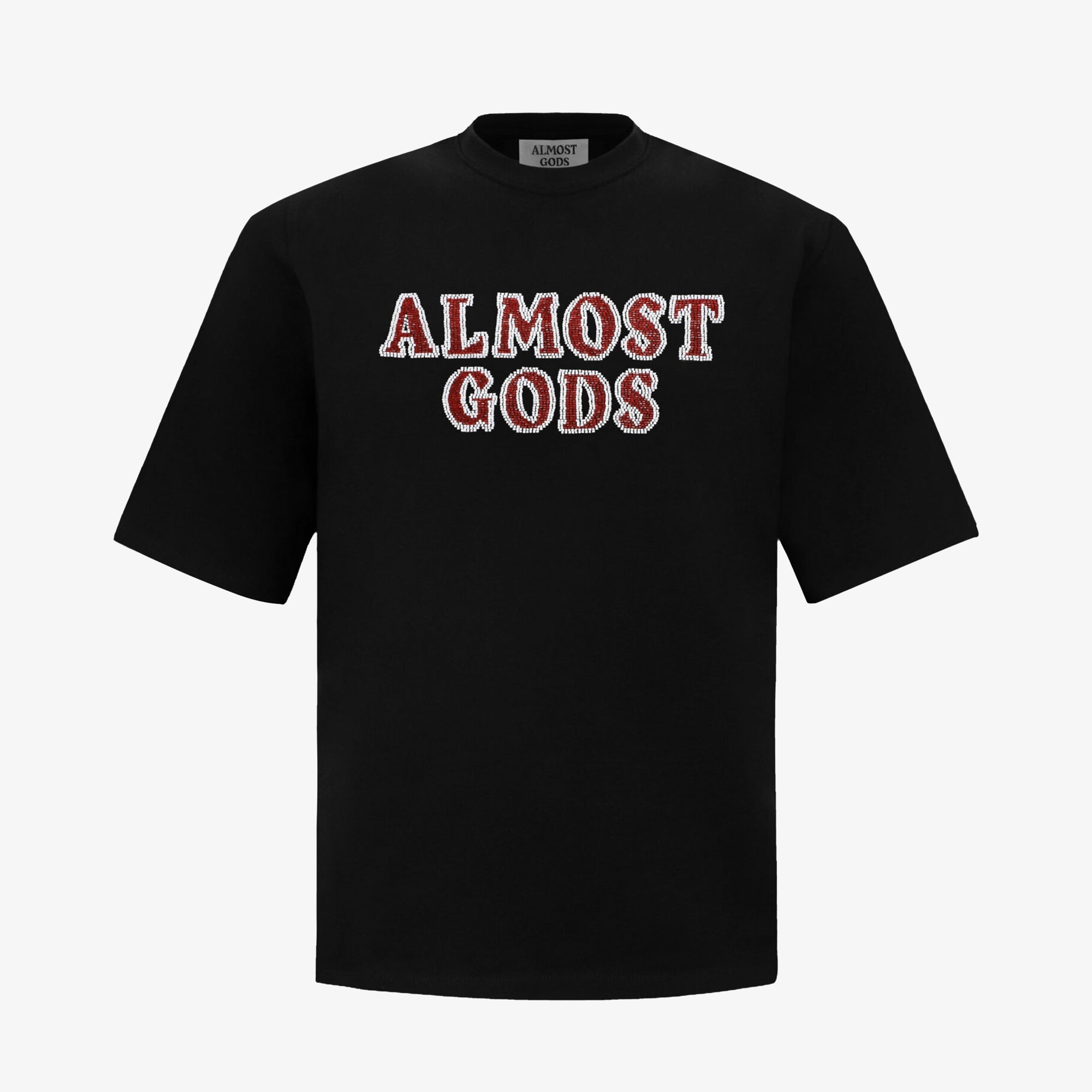 Almost Gods | Hand Embroidered Kardana Logo Tee { Black