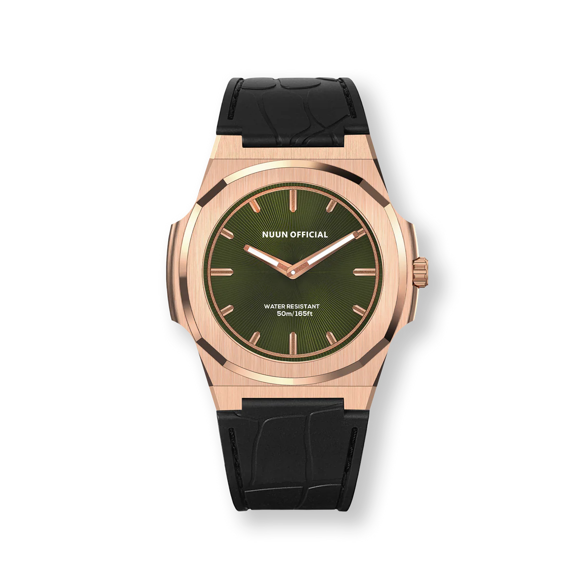 Nuun Official MS Rosegold Men Analogue Watch Green Dial With Gold Marker - MS Rosegold 38mm - view 2