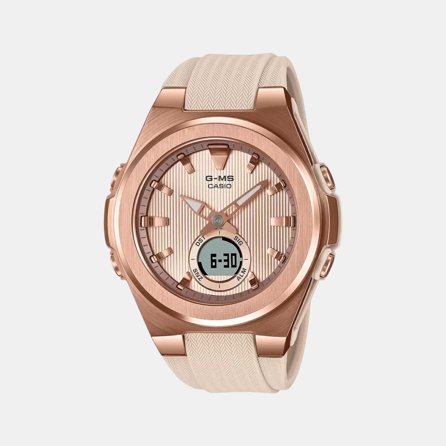 Casio Baby-G Women Quartz Rose Gold Dial Analog-Digital Resin Watch BX194