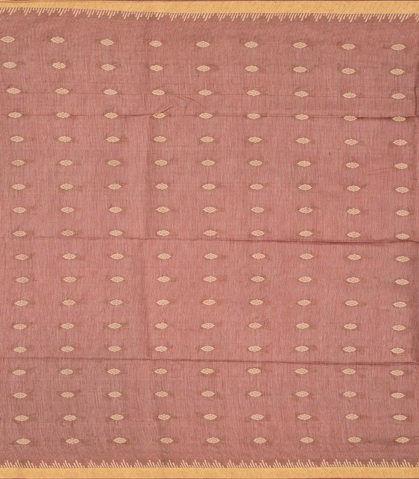 RmKV Chestnut Pink Handwoven Tussar Silk Saree With Floral Motifs-Chestnut Pink - view 4