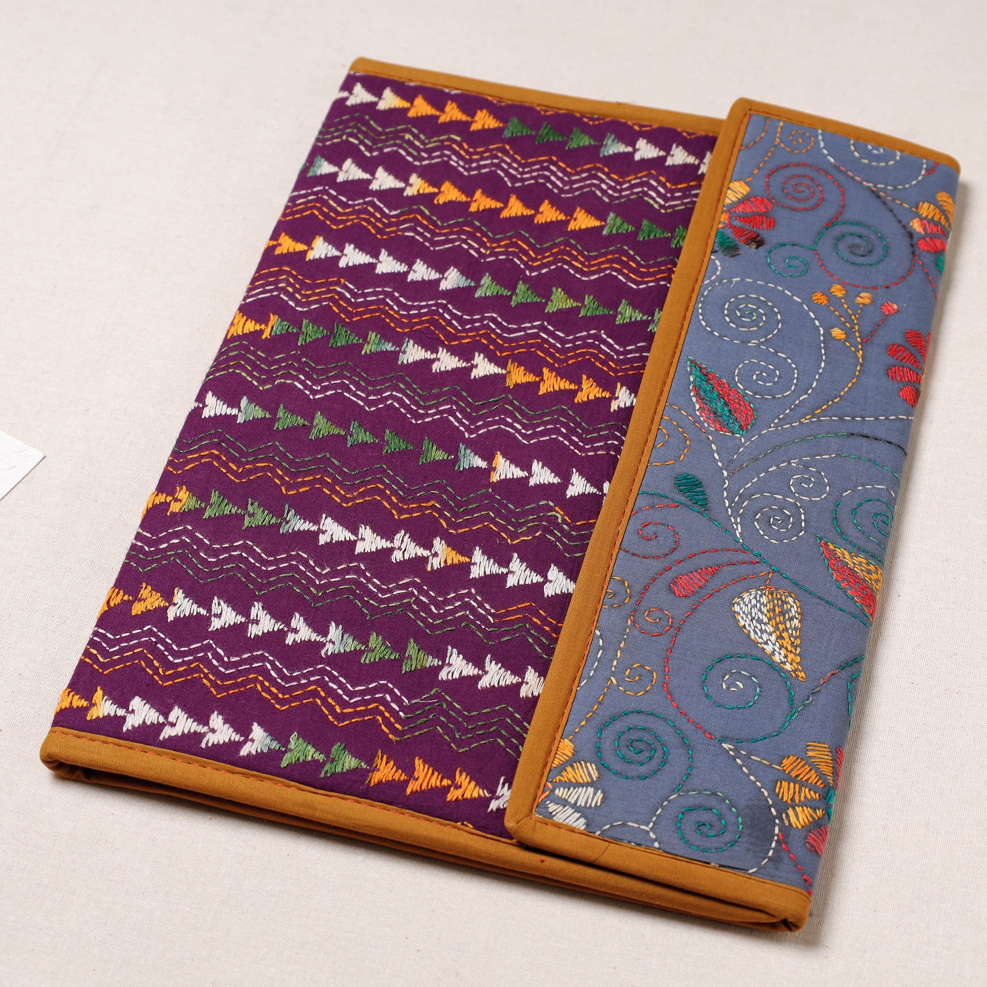 ASALKAAR Bengal Kantha Work Handcrafted File Folder - view 2