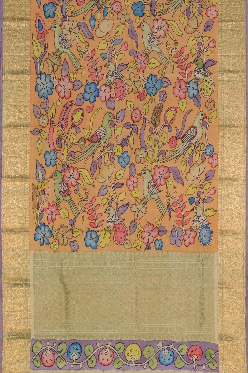 Kalanjali Kanchi Silk Kalamkari Dupatta - view 3