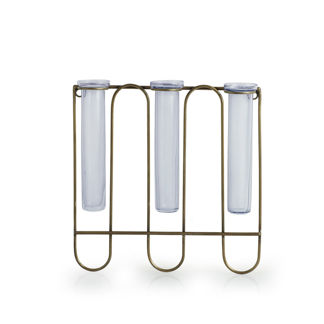 EXCLUSIVELANE 'Modern Glass Garden' Test Tube Wall Planter/Vases (10 Inch, Golden) - view 2
