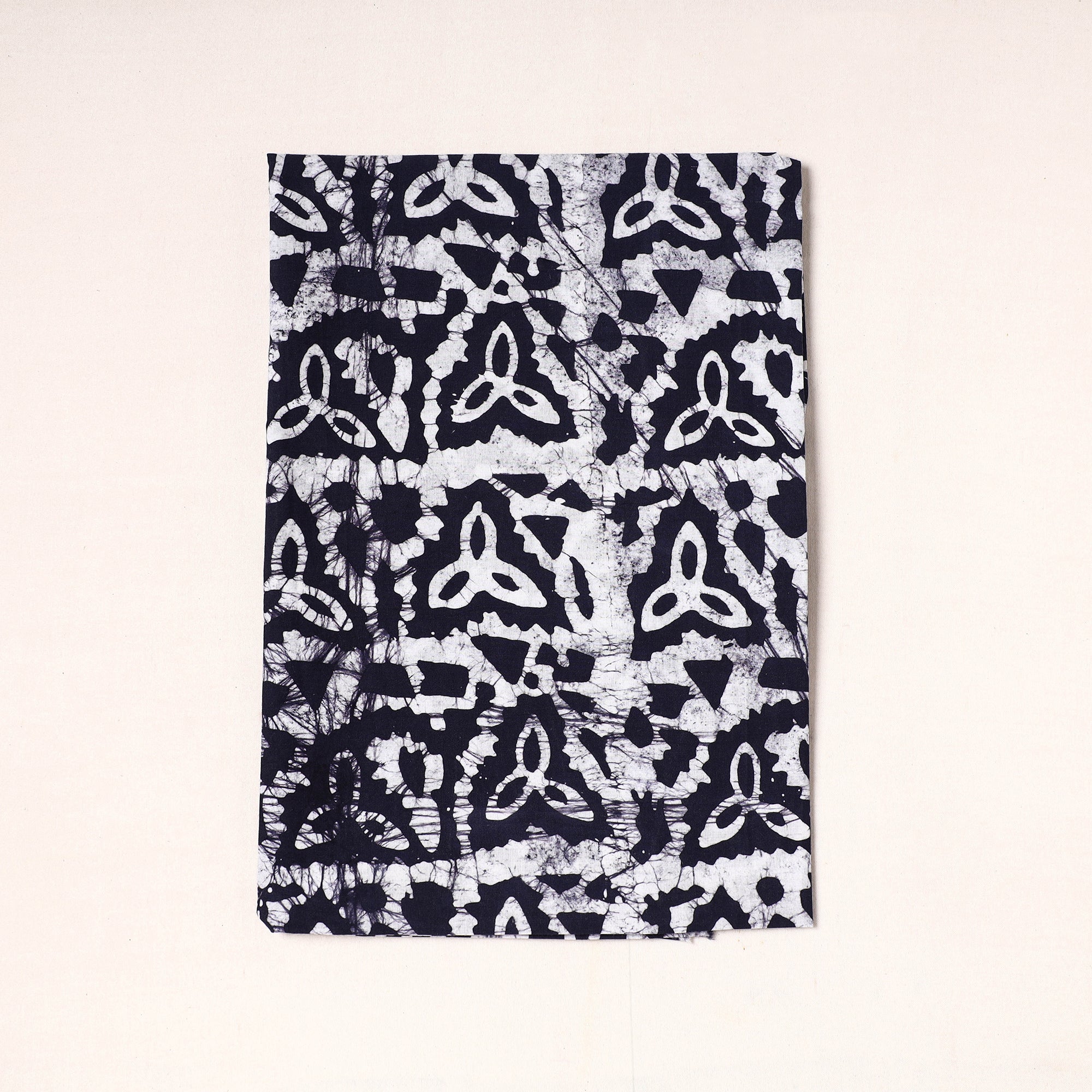 KACHCHH JI CHHAAP Black - Hand Batik Printed Cotton Precut Fabric (0.7 meter) 17