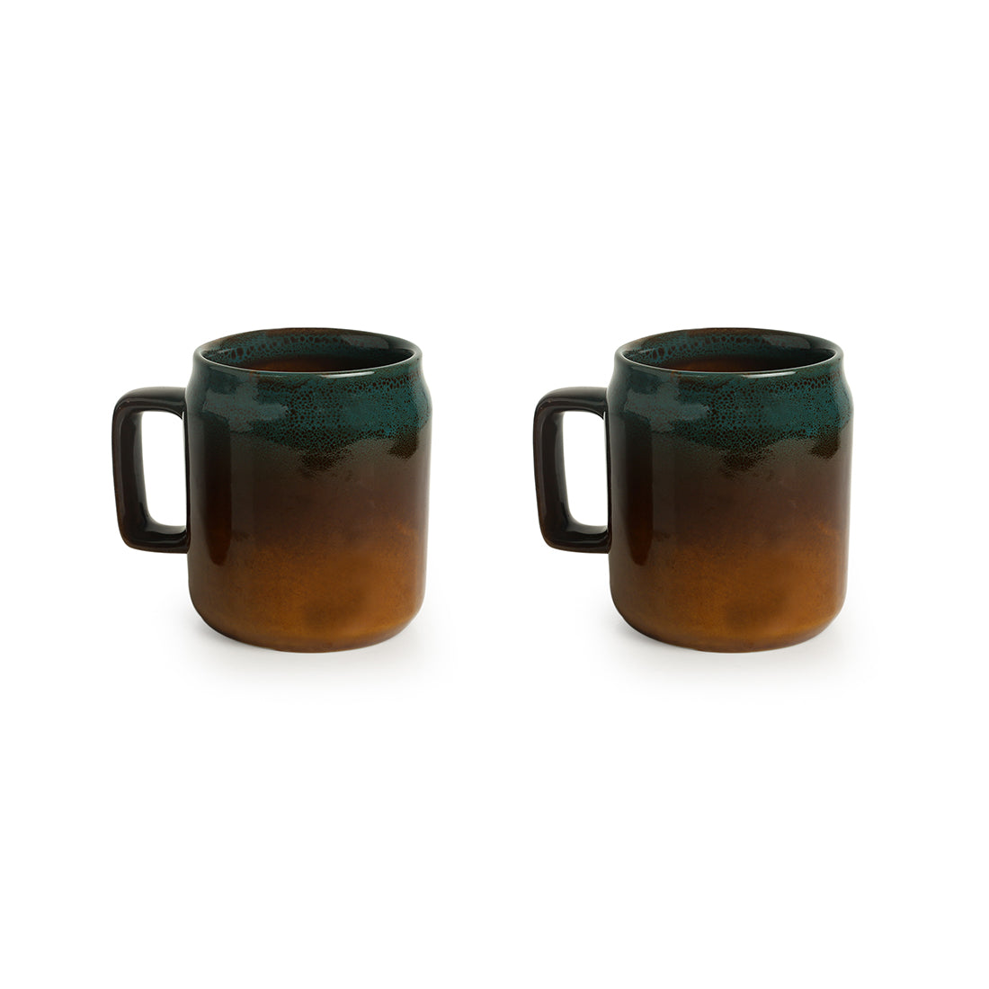 EXCLUSIVELANE 'Amber & Teal' Studio Pottery Mugs In Ceramic (Set Of 2) - view 2