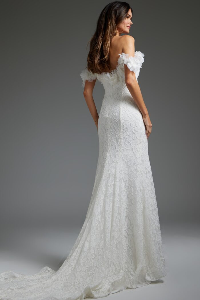 Jovani JB42295 Bridal Gown Ruffle Long Wedding Dress - view 2