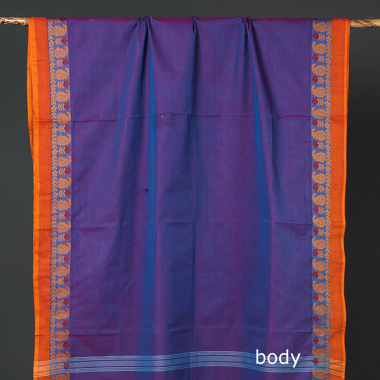 SOUTH KARGHA Blue - Traditional Chettinad Kandangi Cotton Saree with Thread Border - view 3
