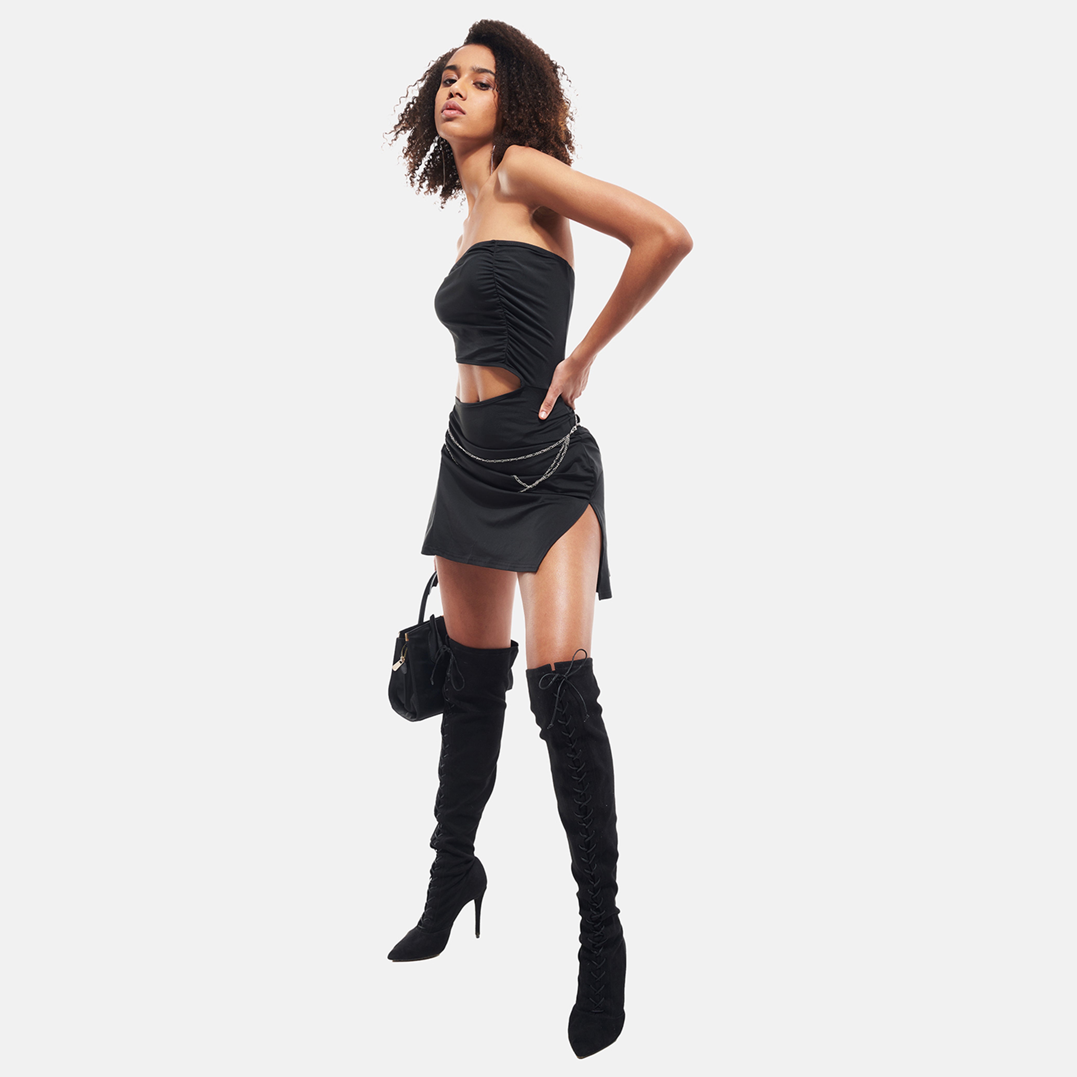 Baddie Femme Fatale Dress – Black