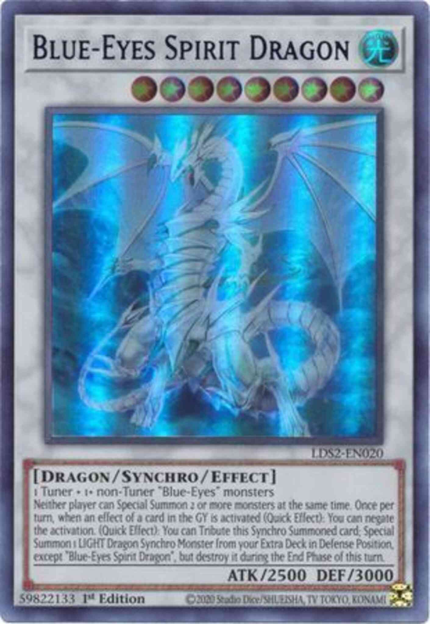 Yu-Gi-Oh! Blue-Eyes Spirit Dragon (Blue) - LDS2-EN020 - Ultra Rare - 1st Edition