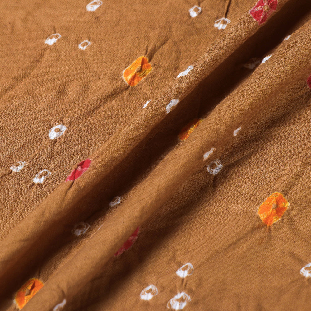 KACHCHH JI CHHAAP Brown - Kutch Tie & Dye Mul Cotton Bandhani Fabric 10