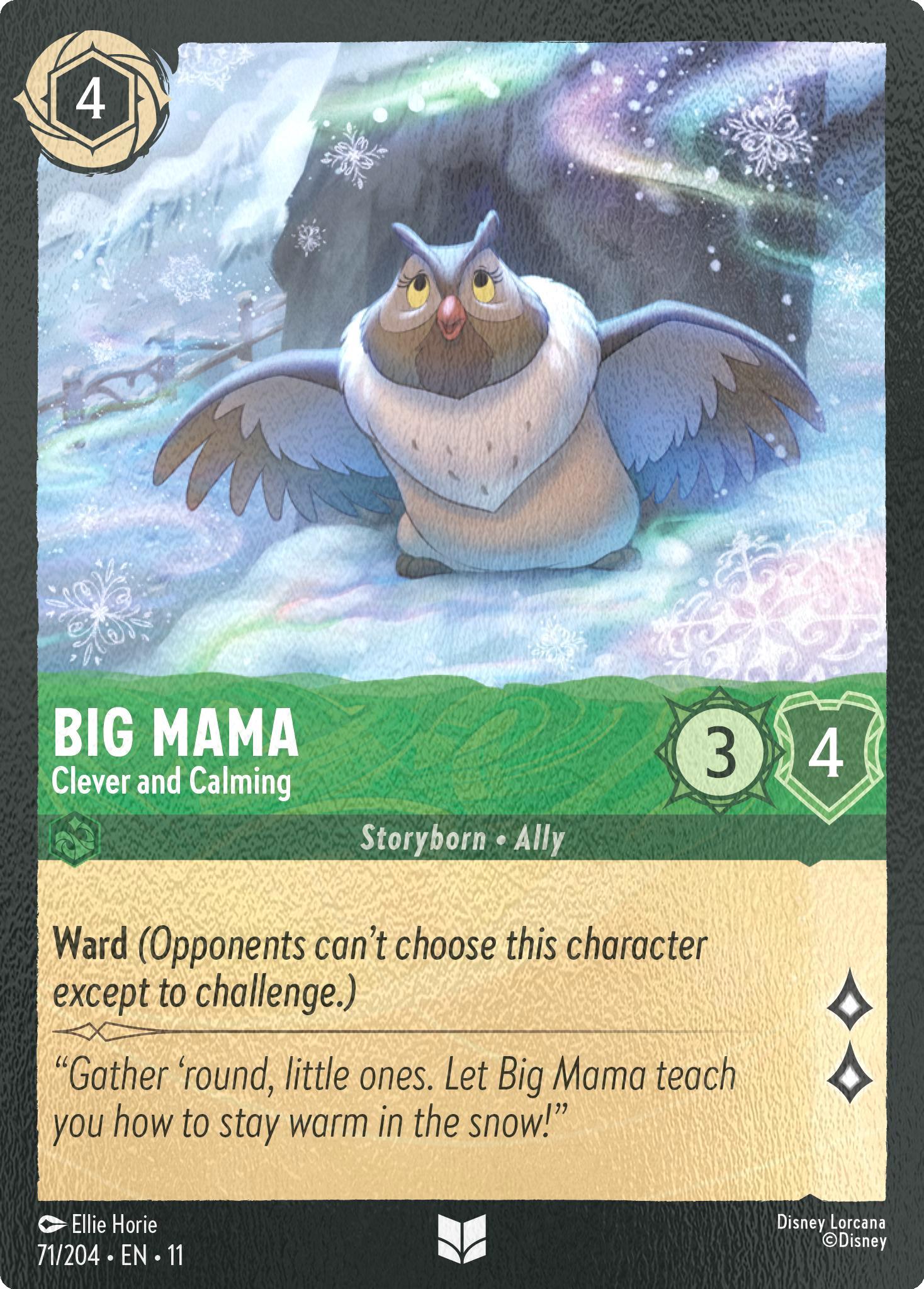 Lorcana Big Mama - Clever and Calming - 71/204 [Winterspell] [Cold Foil]