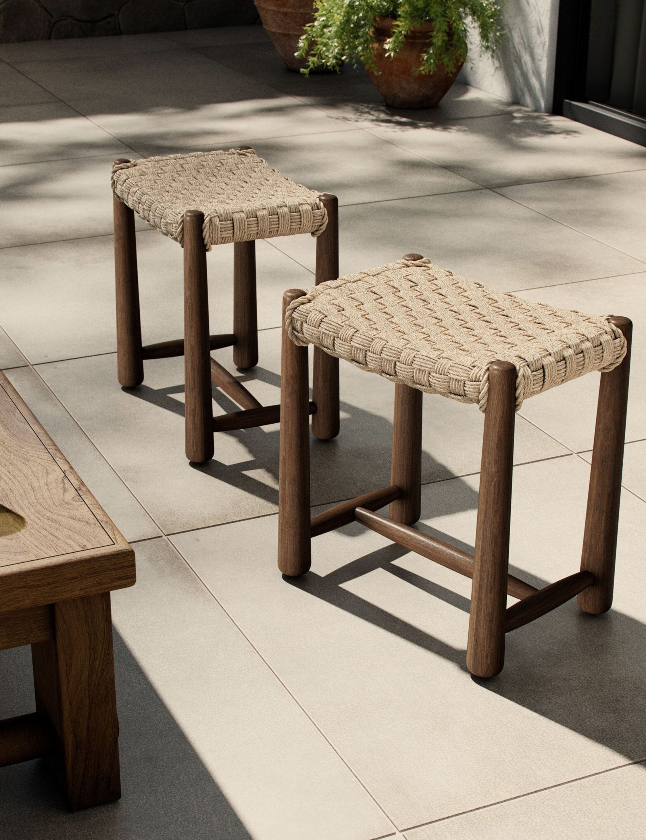 Lulu and Georgia Savio Indoor / Outdoor Stool by Amber Lewis x Four Hands - view 7