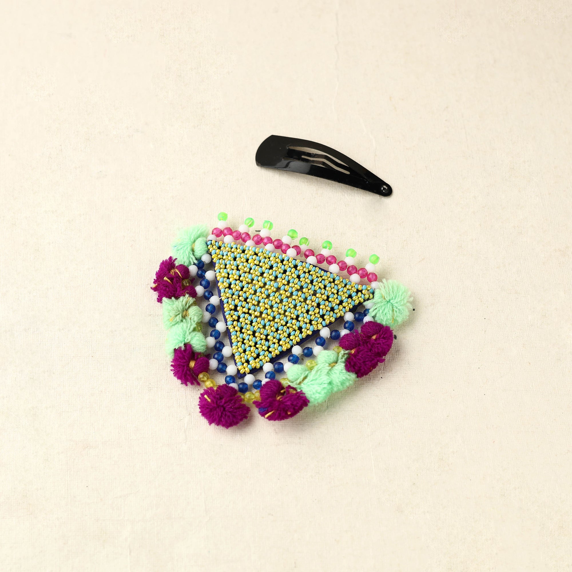 KACHCHH JI CHHAAP Beadwork Hair Clip with Tassels (Single) by Hodka Girls 55