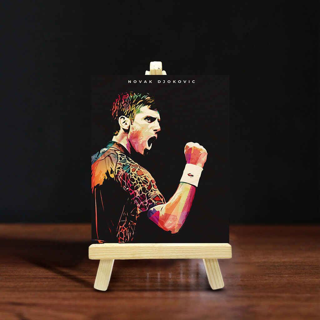 Bigsmall_cc Novak Djokovic Wooden Print With Easel Stand - view 2