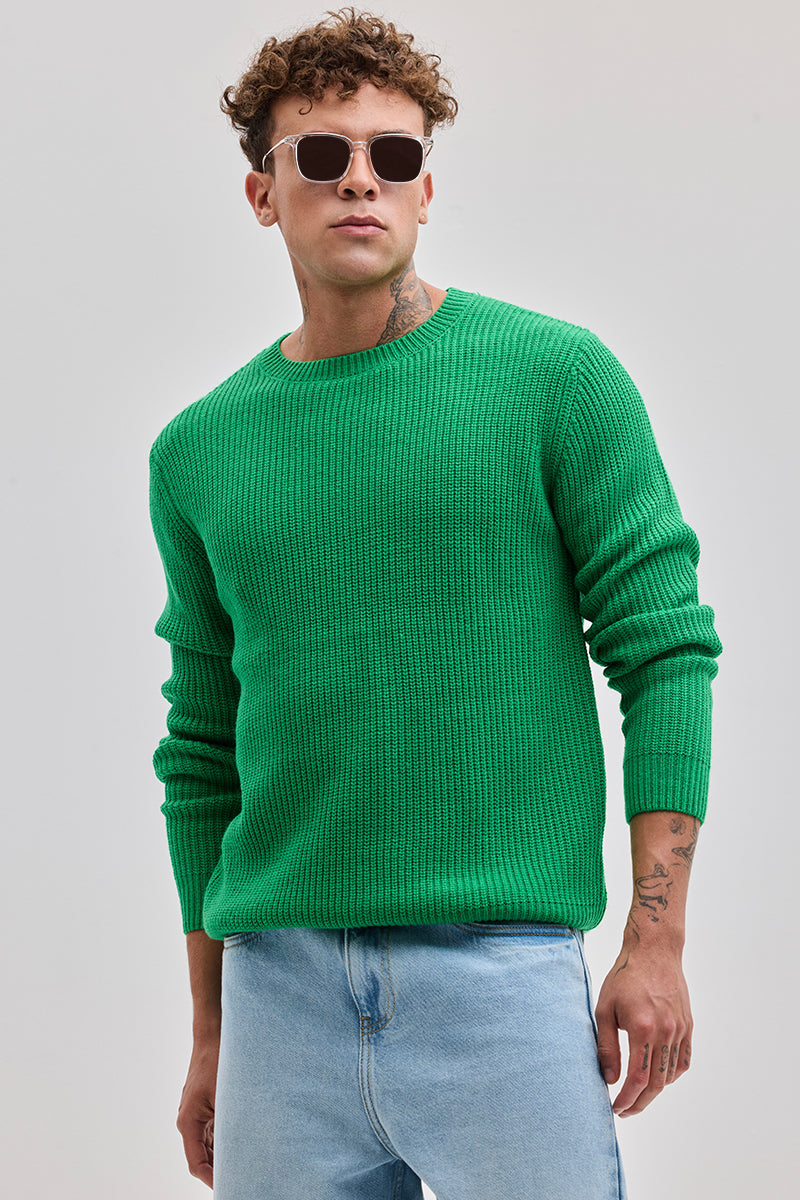 SNITCH Green Fisherman Knit Sweater