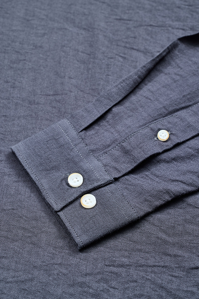 SNITCH Charcoal Grey Textured Slim Fit Kurta - view 8