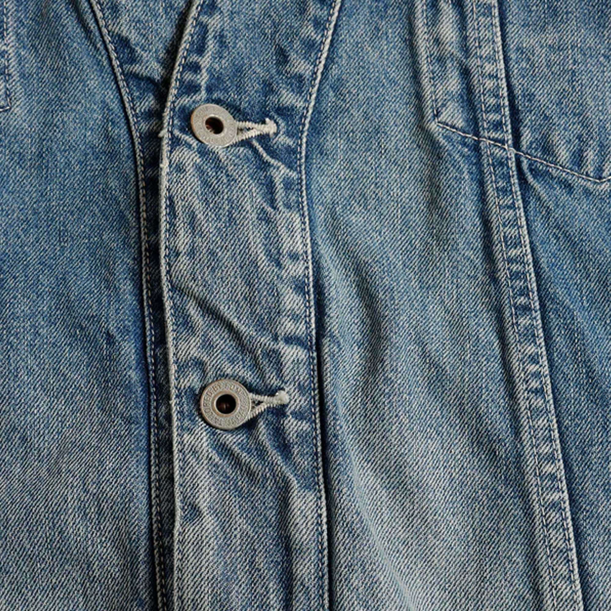 Fdmtl | Denim Haori Jacket 4yr Wash { Indigo - view 7
