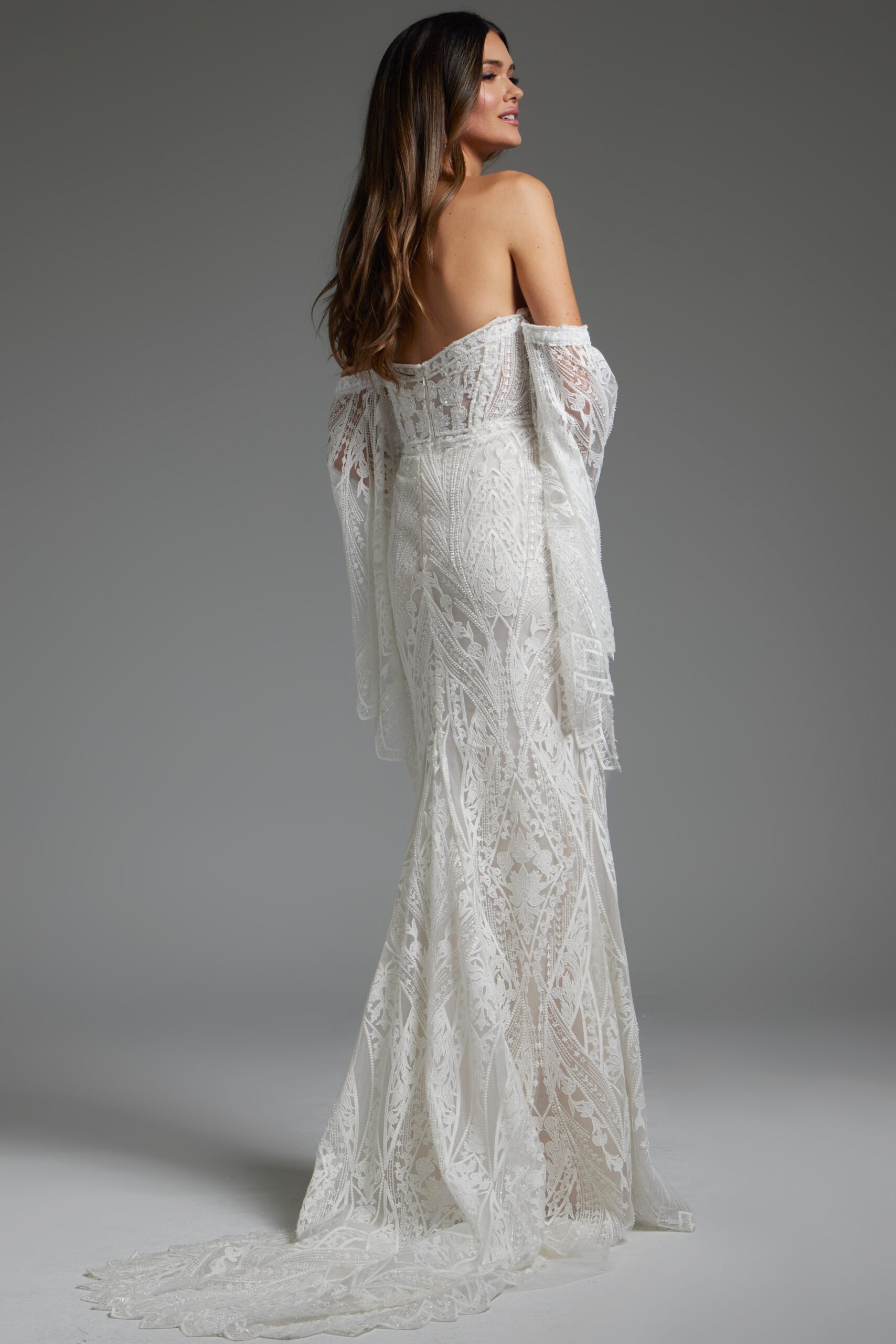 Jovani JB39162 Long Bridal Gown Lace Wedding Dress - view 2