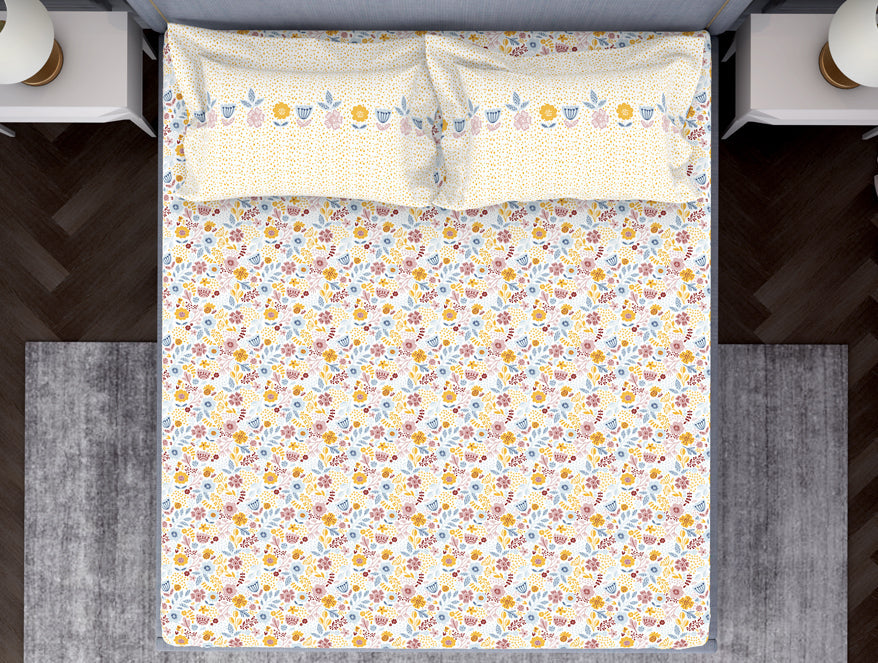 Spaces India Youthopia Floral 100% Cotton Double Bedsheet - Essentials by Spaces - view 3