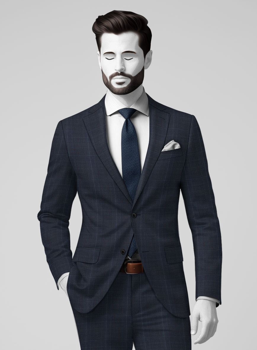 StudioSuits Napolean Canzo Glen Dark Blue Wool Jacket - view 2