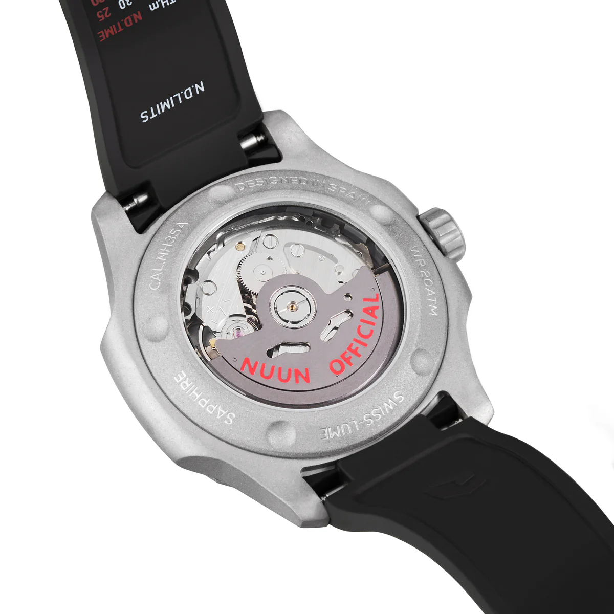 Nuun Official N200 Titanium Gray v2 Index Men Automatic Watch Translucent Dial With Titanium Gray Coated 316L Sandblast Stainless Steel - N200 Titaniu - view 4