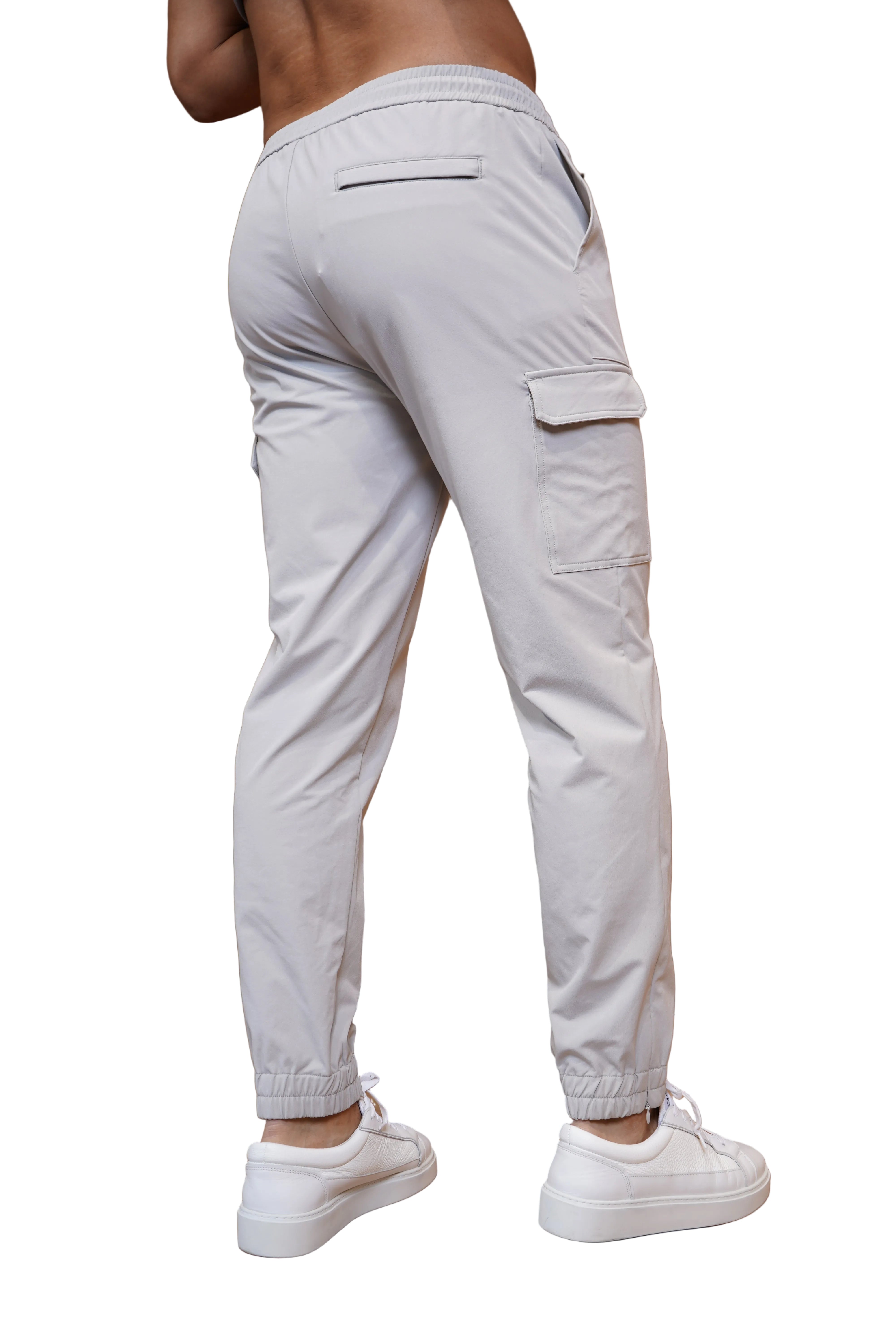 CAPO Smart Cuffed Light Grey Cargo Pants - view 2