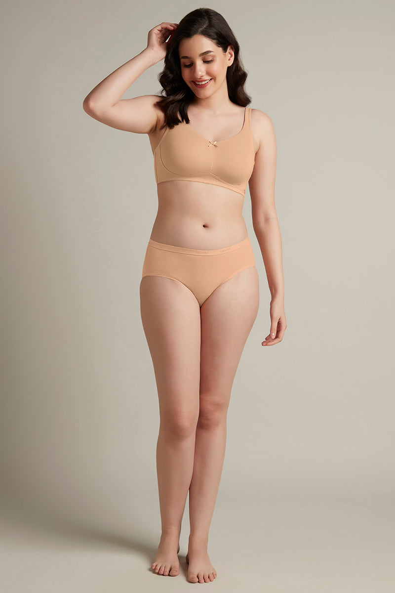 Amante Dreamy comfort Non-Padded Non-Wired Cotton Bra - Sandalwood - view 5