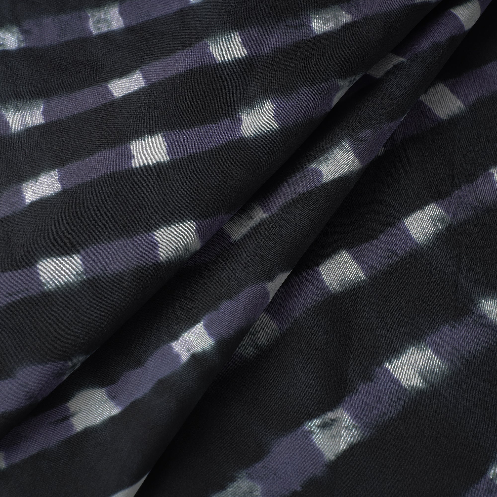 LEHARIYA BY BADSHAH MIYAN Black - Leheriya Tie-Dye Mothra Chanderi Silk Fabric 23 - view 2