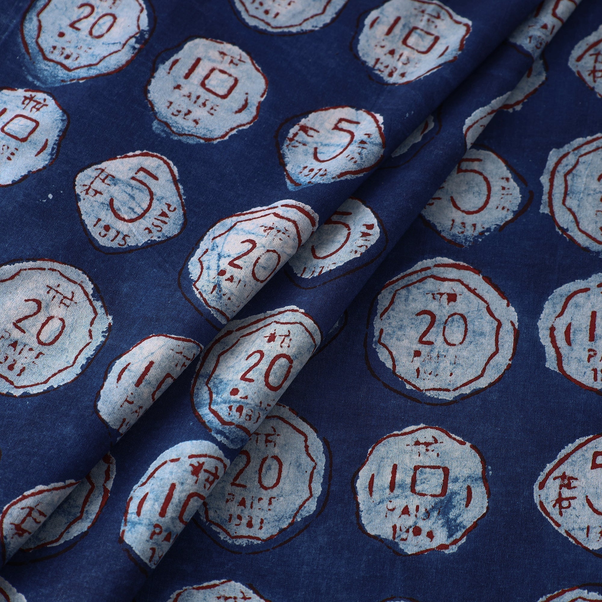 BINDAAS UNLIMITED Blue - Bindaas Block Printed Natural Dyed Cotton Fabric 05 - view 2