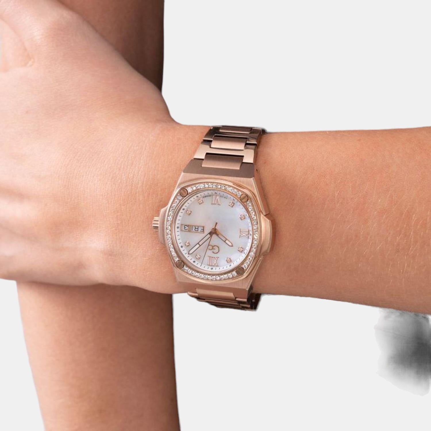 GC Coussin Shape Lady Women Quartz White Dial Analog Stainless Steel Watch Y98002L1MF - view 7