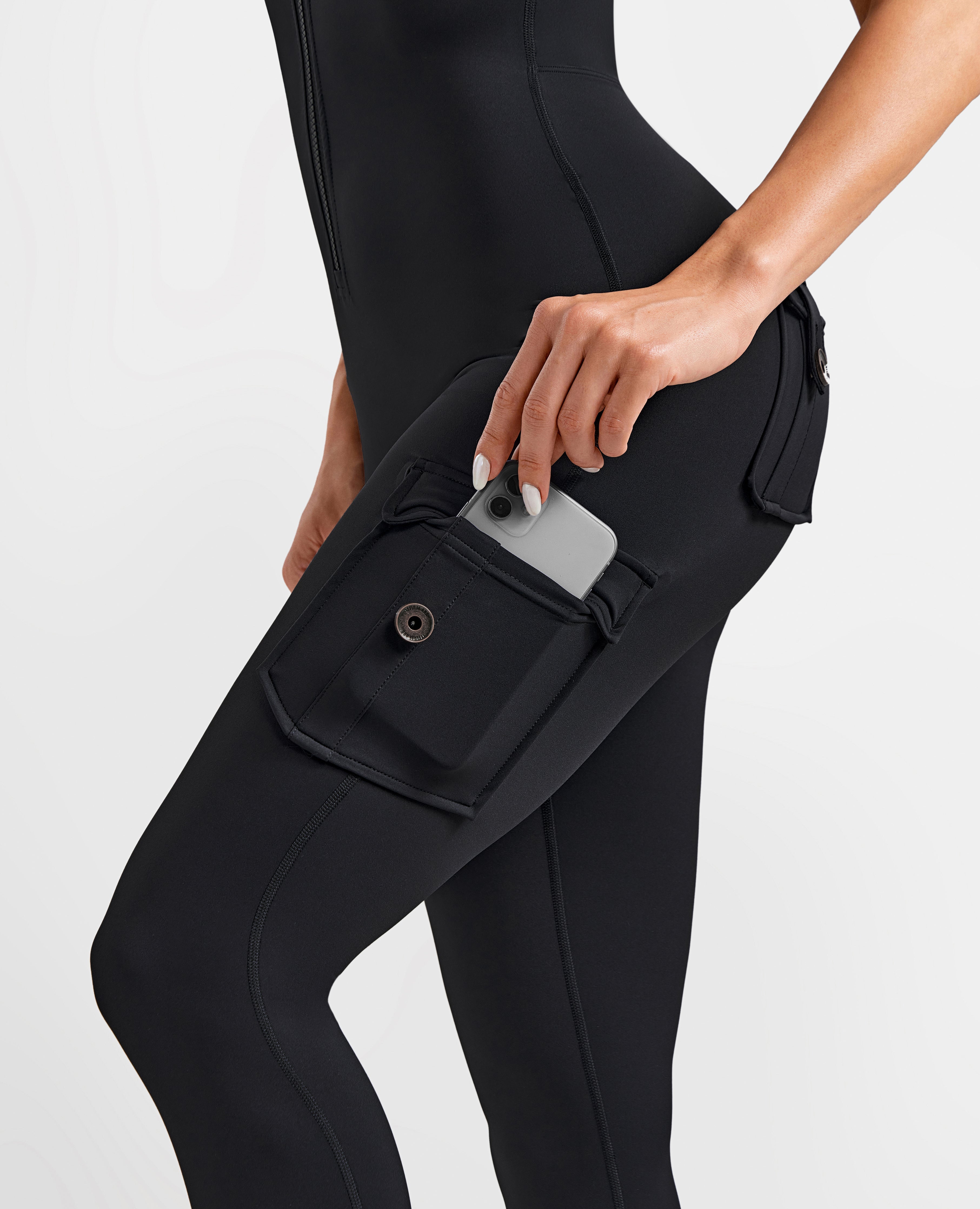 FIRM ABS Cargo Pocket Long Bodysuit - Black - view 7