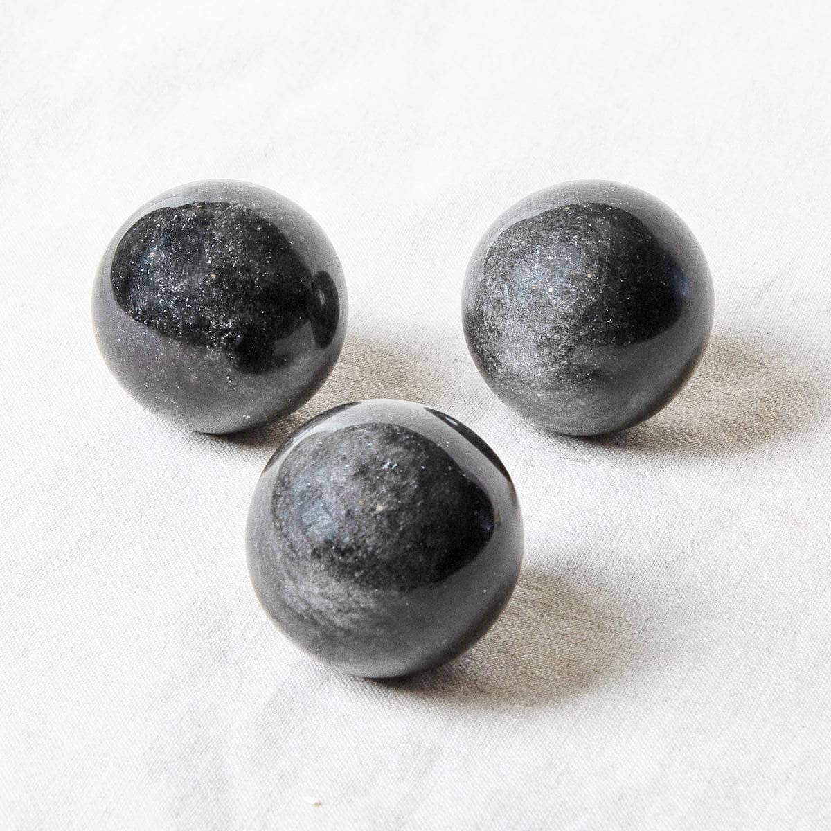 Tiny Rituals Silver Obsidian Sphere with Tripod - view 3