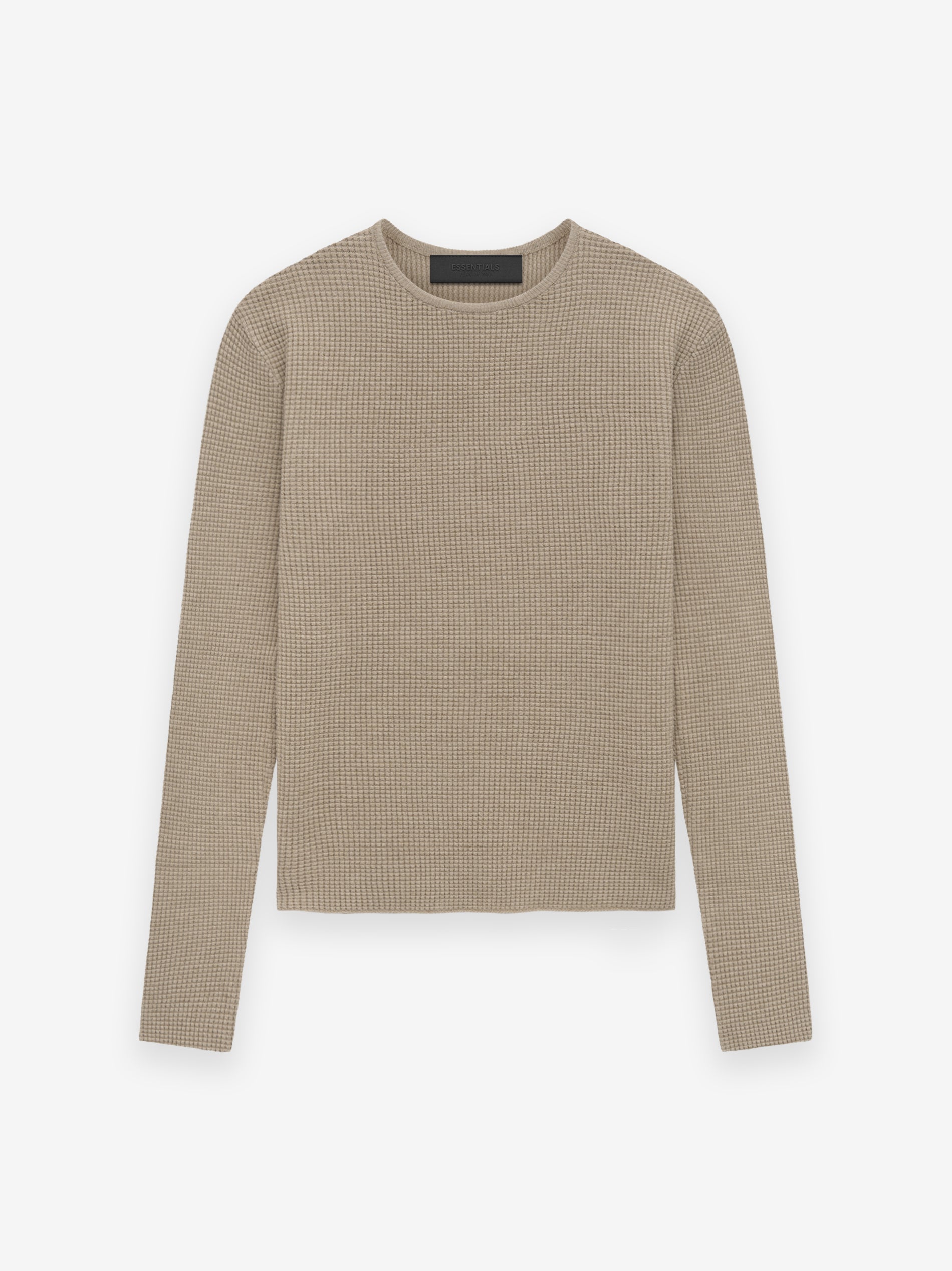 ESSENTIALS Women's Waffle Fitted Long Sleeve Sweater
