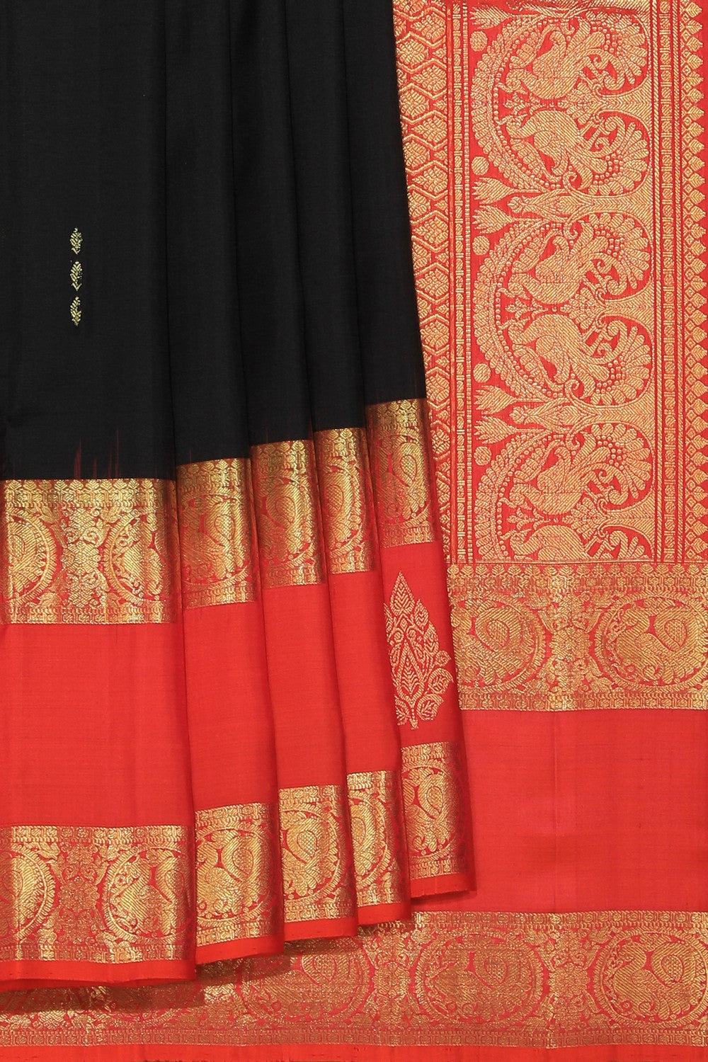 Kalanjali Kanchi Silk Black Saree – Women's